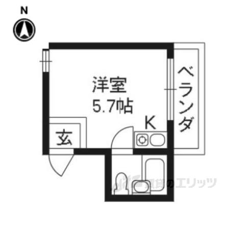 カーナハイツ(ワンルーム/3階)の間取り写真