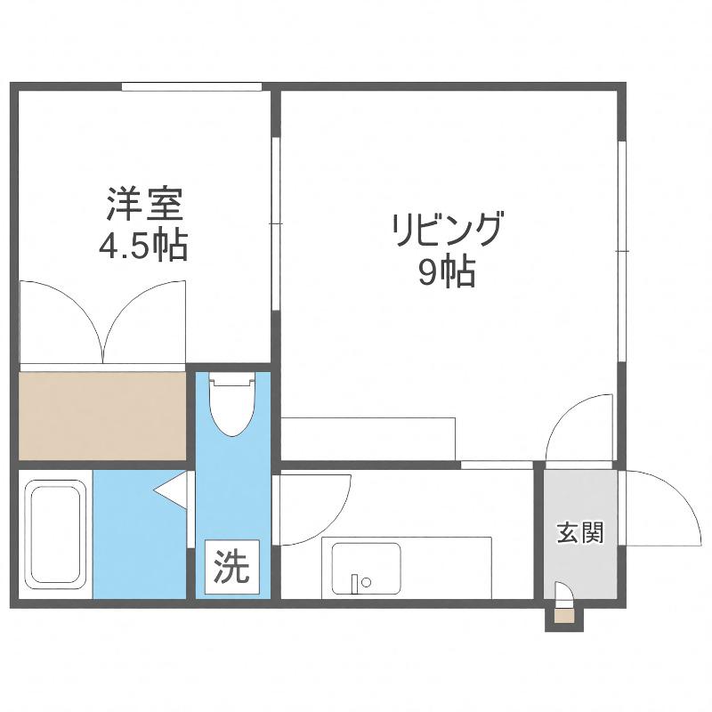 ΑNEXT東札幌第2(1LDK/2階)の間取り写真