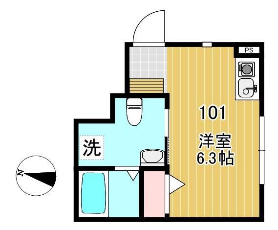 石神井台BASE(ワンルーム/1階)の間取り写真