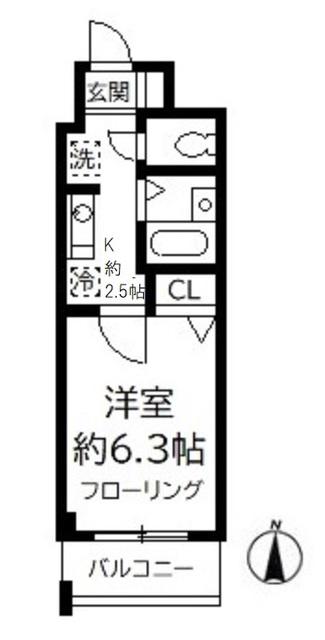 M-FLAT420(1K/1階)の間取り写真