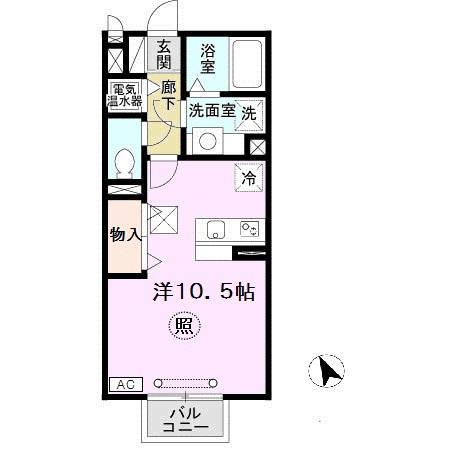 HITOMI DORMITORY(ワンルーム/2階)の間取り写真