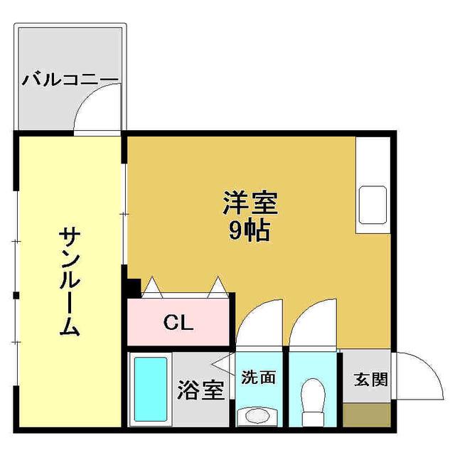 リライアンス(ワンルーム/2階)の間取り写真