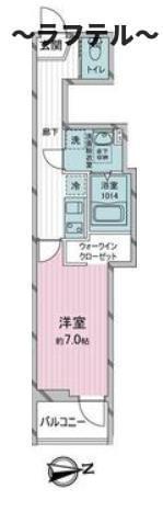 ヨーク所沢II(1K/3階)の間取り写真
