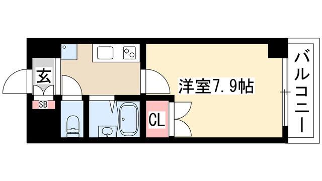 プロビデンス泉(1K/6階)の間取り写真