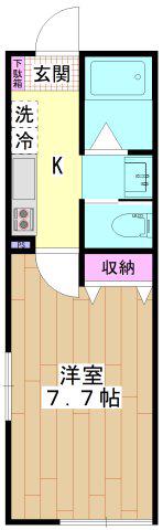 日暮里・舎人ライナー 舎人駅 徒歩3分 3階建 築7年(1K/1階)の間取り写真