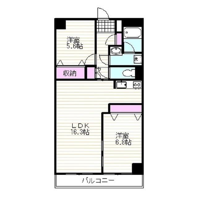 プラス21(2LDK/5階)の間取り写真