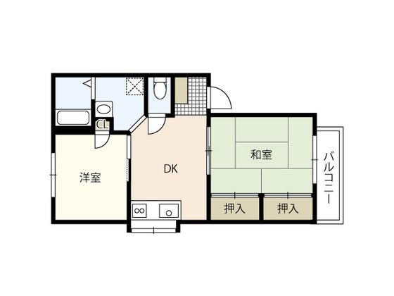 フレグランス杉村(2DK/1階)の間取り写真