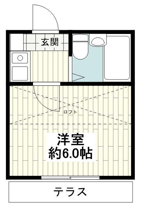 プラージュ湘南(1K/1階)の間取り写真