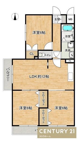 第一幸陽ビル(3LDK/2階)の間取り写真