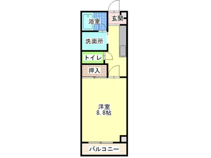 一ノ宮ハイツ(1K/3階)の間取り写真