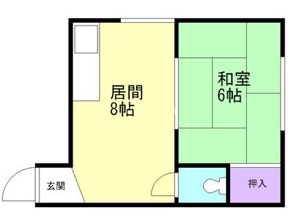 木村荘(1LDK/1階)の間取り写真