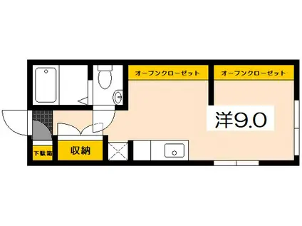 トワスール美の里(ワンルーム/2階)の間取り写真