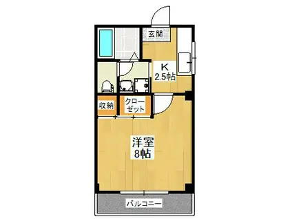 ラフォーレ金剛(1K/4階)の間取り写真