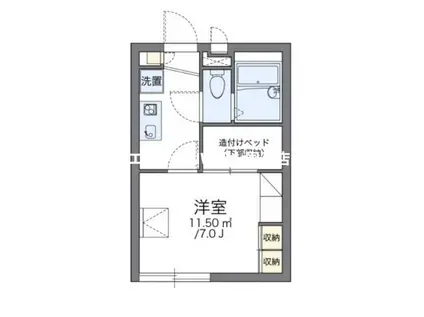 レオパレスルリームII(1K/2階)の間取り写真