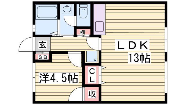 シティ青山(1LDK/1階)の間取り写真