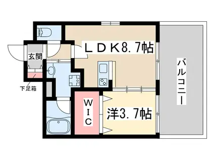 フォーチュニー江坂1(1LDK/8階)の間取り写真