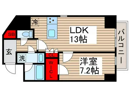 グランカーサ三ノ輪IV(1LDK/10階)の間取り写真