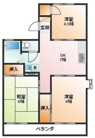 ハイマートエルB(3DK/2階)の間取り写真