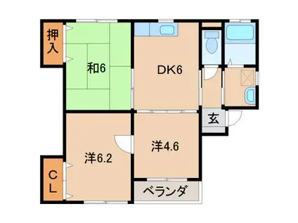 メゾンMAESHIMA(3DK/1階)の間取り写真
