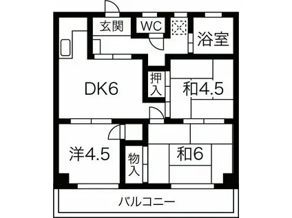 グリーンハイツ(3DK/1階)の間取り写真