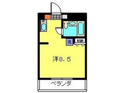 ハイムエリカ(ワンルーム/3階)の間取り写真