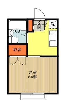 プレール(1K/2階)の間取り写真