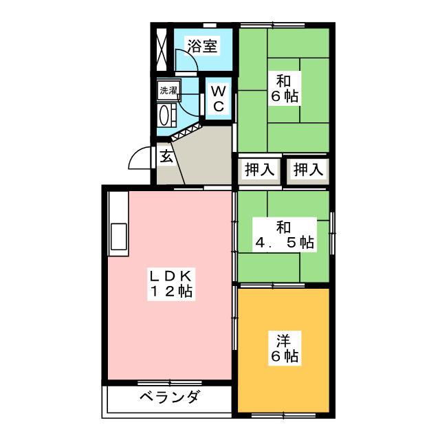 メゾン杉山(3LDK/2階)の間取り写真