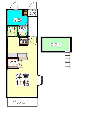メゾン中島(ワンルーム/3階)の間取り写真