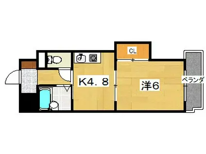 産晃マートビル(1K/4階)の間取り写真