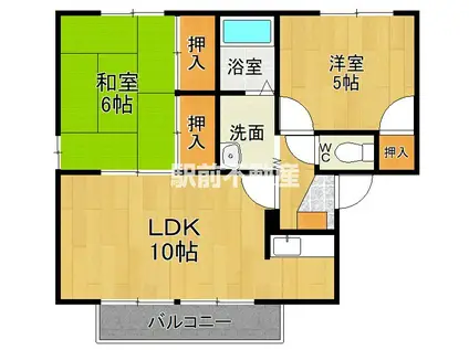 ファミール大藤A棟(2LDK/1階)の間取り写真
