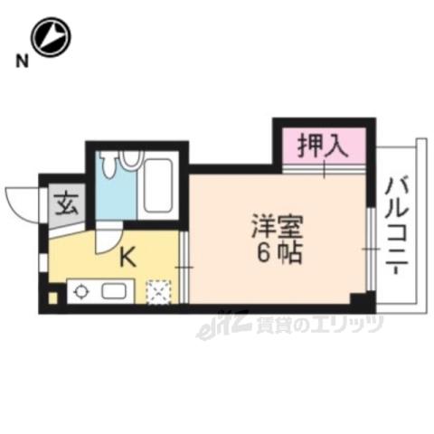 プレアール京都北山(1K/1階)の間取り写真