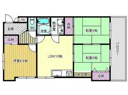 パークロイヤル宮山(3LDK/1階)の間取り写真