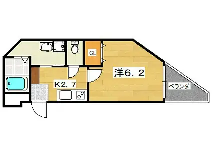 アンリシールIII(1K/4階)の間取り写真