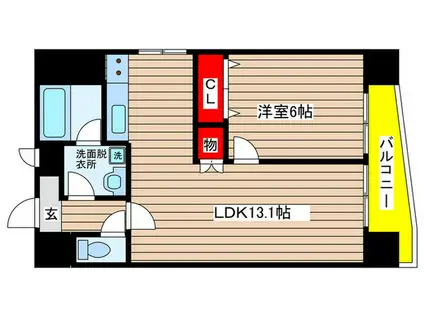 ESSE栄(1LDK/10階)の間取り写真