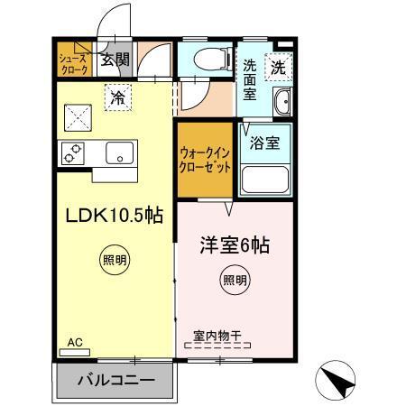 ファームライフ三谷(1LDK/1階)の間取り写真