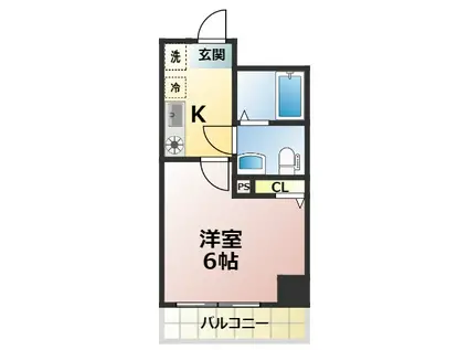 ルミエル本八幡(1K/6階)の間取り写真