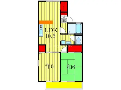 セジュールハイツII(3DK/2階)の間取り写真