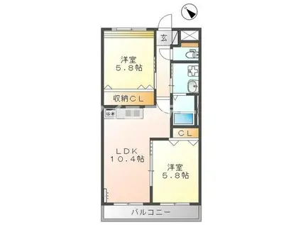 エクセレント桜マンション(2LDK/3階)の間取り写真