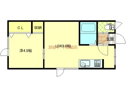 PARTIR VI(1LDK/1階)の間取り写真