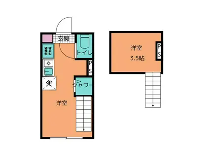 SUNNY HILLS 新小岩(ワンルーム/1階)の間取り写真