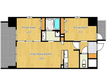LE′CONFORT(2LDK/2階)の間取り写真