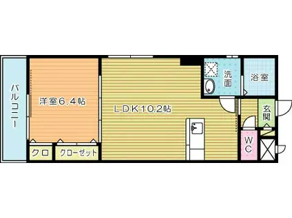 HAMIEL真鶴(1LDK/5階)の間取り写真