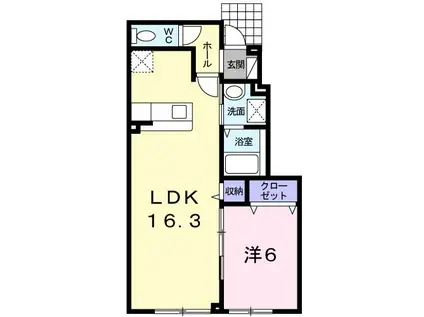 メゾン・ラフィネI(1LDK/1階)の間取り写真