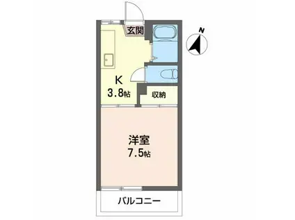 コーポしかま(1K/2階)の間取り写真