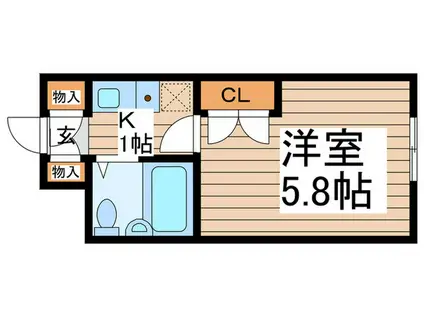アネックス西葛西(ワンルーム/1階)の間取り写真
