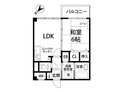 アンシャンテ(1LDK/2階)の間取り写真