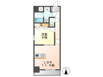 コートシャイン(1LDK/7階)の間取り写真