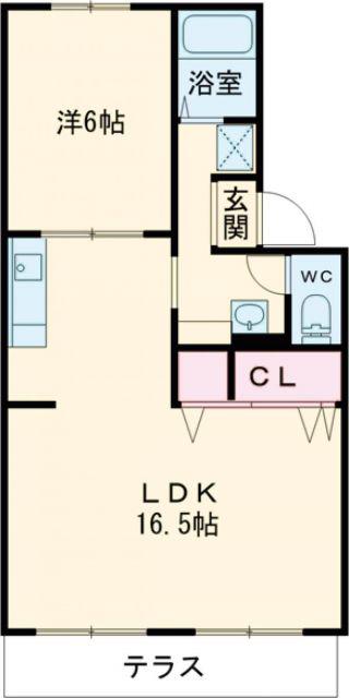 チェリーハウス(1LDK/1階)の間取り写真