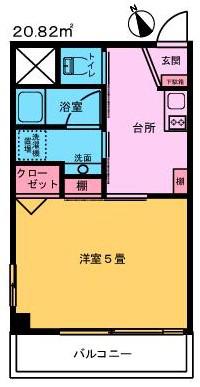 門前仲町杉田ビル(1K/4階)の間取り写真