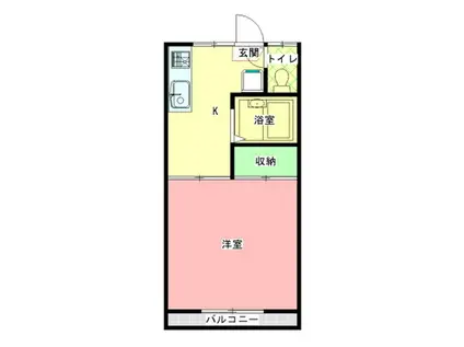 ウィンディハウス(1K/1階)の間取り写真